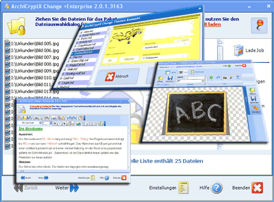 Screenshot vom Programm: ArchiCryptX Change
